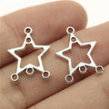 19x14mm 0.7g Antique Silver Zinc Alloy Star Earring Connector Charm for DIY Earrings Jewelry Making