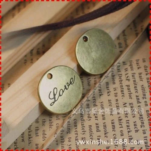 Zinc Alloy Love Charm Pendant for DIY Necklace Bracelet Jewelry Making — 20×19mm