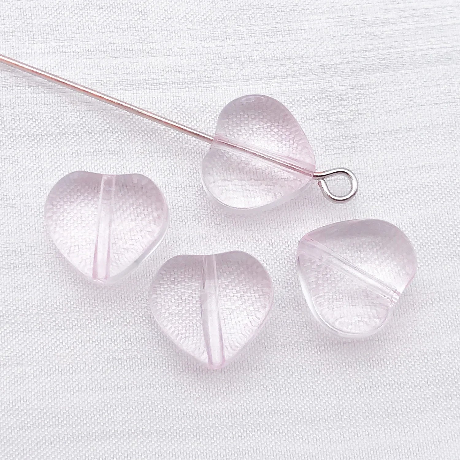Colorful Glass Small Heart Loose Beads for DIY Phone Strap Bracelet Keychain Jewelry