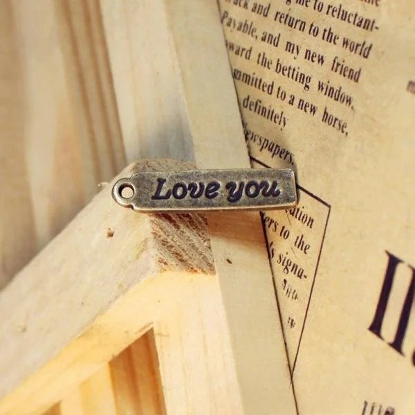 21x5MM Antique Silver Zinc Alloy I Love You Charm Pendant for DIY Necklace Bracelet Jewelry Making