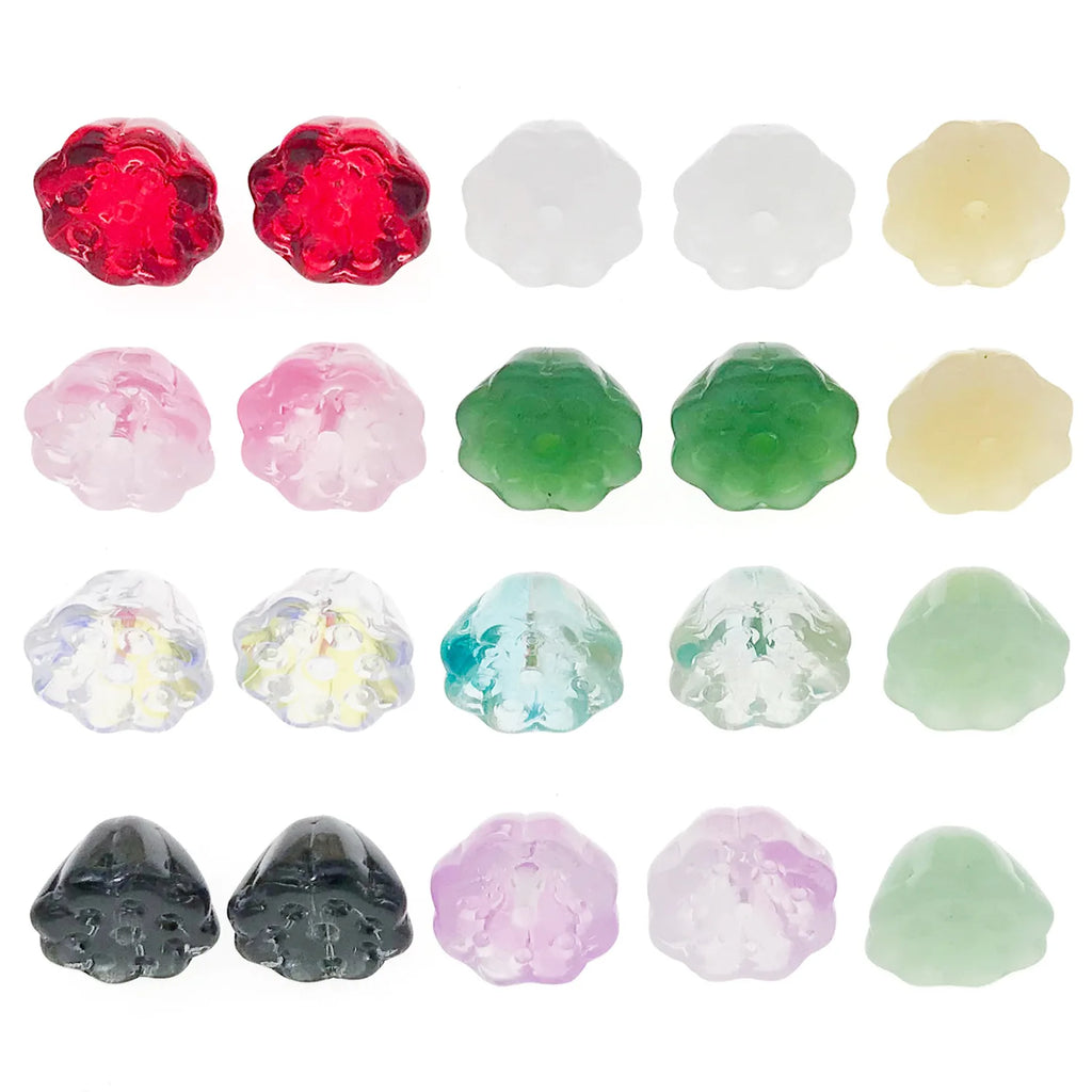 Transparent Glass Lotus Pod Bead Charm Pendant for Bracelet and Necklace Jewelry Making