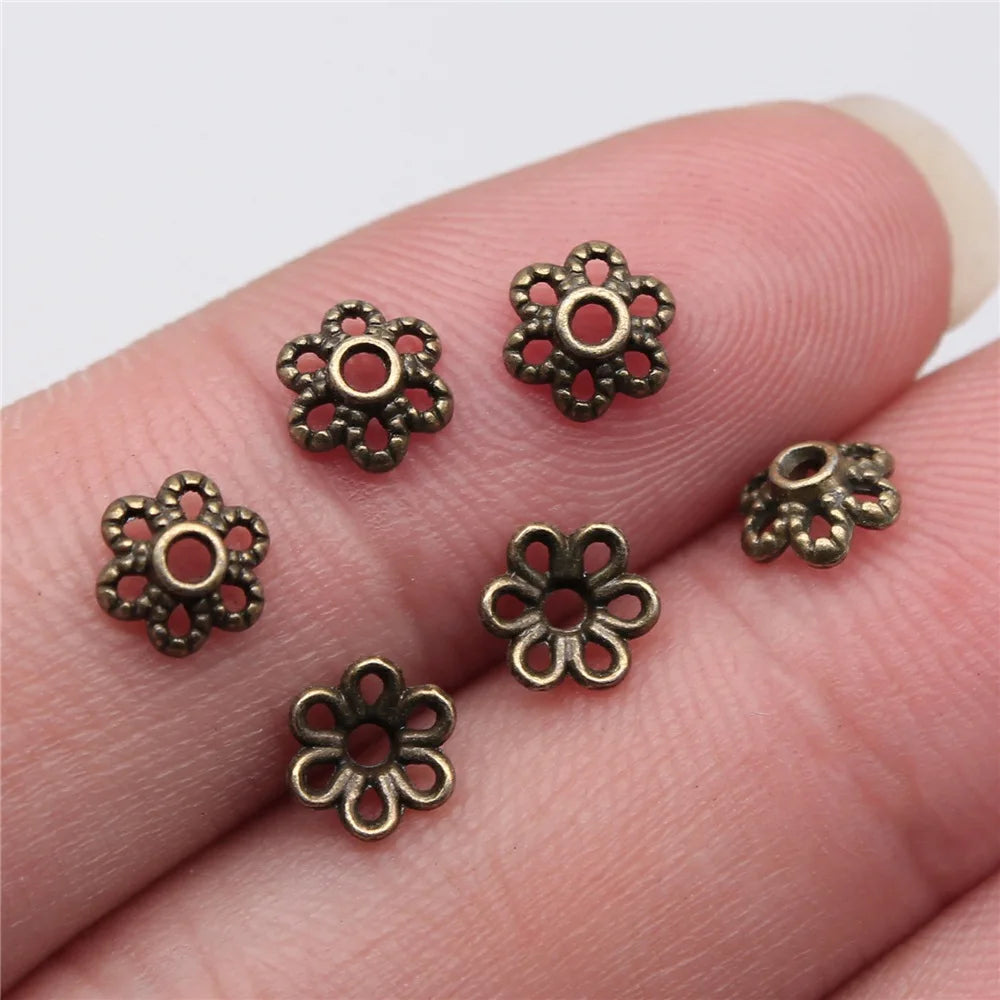 5x5mm 0.13g Multi Color Zinc Alloy Flower Bead Caps for DIY Handmade Bracelet Necklace Making