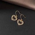 18K Gold Plated Copper Micro Pave Zircon Mini Heart Drop Earrings Light Luxury Jewelry