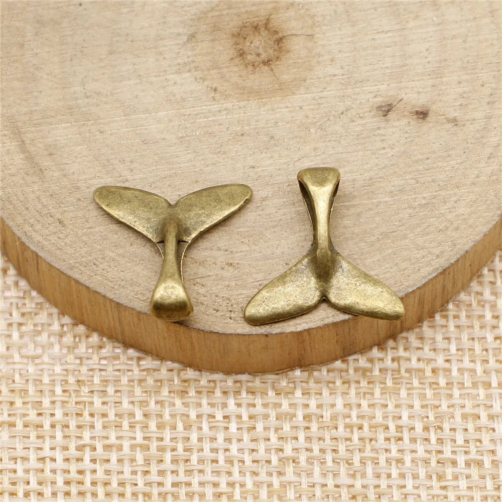16x16mm 0.7g Multicolor Zinc Alloy Whale Tail charm pendant for necklace bracelet DIY jewelry making