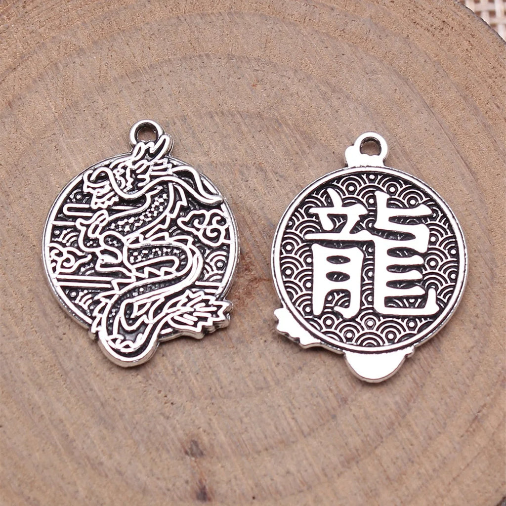 22x17mm 2.2g Multicolor Zinc Alloy Chinese Dragon Charm Pendant for DIY Necklace Bracelet Jewelry Making