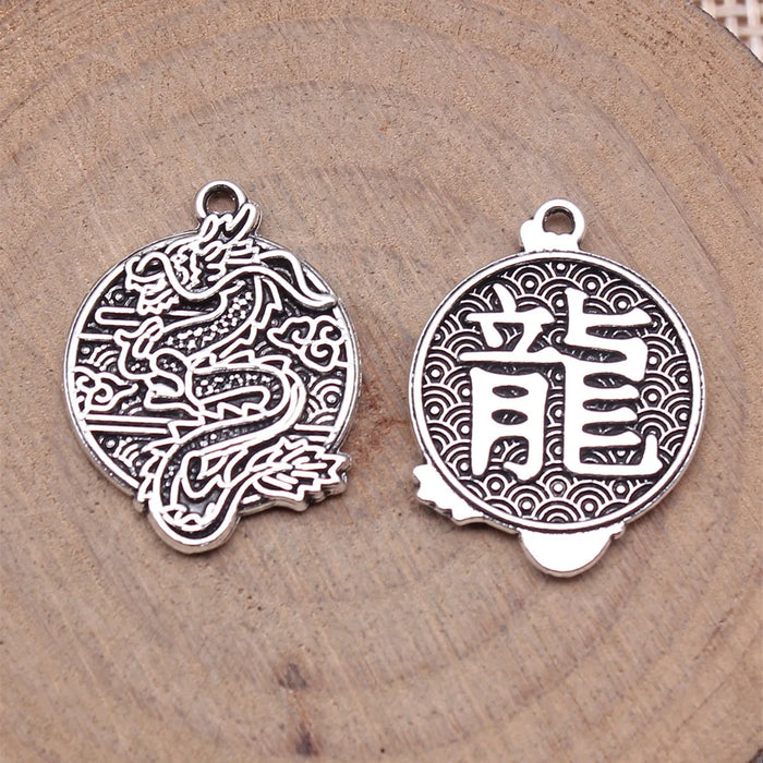22x17mm 2.2g Multicolor Zinc Alloy Chinese Dragon Charm Pendant for DIY Necklace Bracelet Jewelry Making