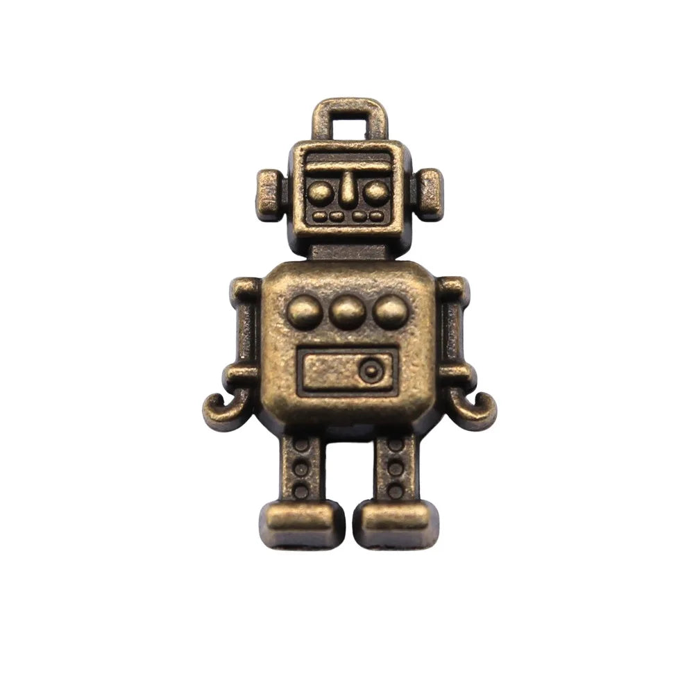 12x18mm 2.4g Multicolor Zinc Alloy Robot Charm Pendant for DIY Necklace Bracelet Keychain Jewelry