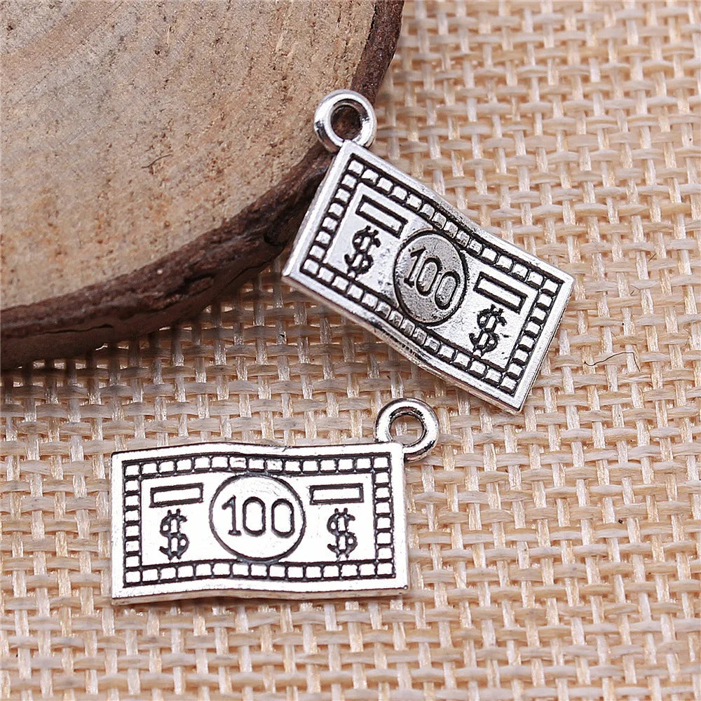 21x12mm 1.5g Multicolor Zinc Alloy Dollar Charm Pendant for DIY Bracelet Necklace Jewelry Making