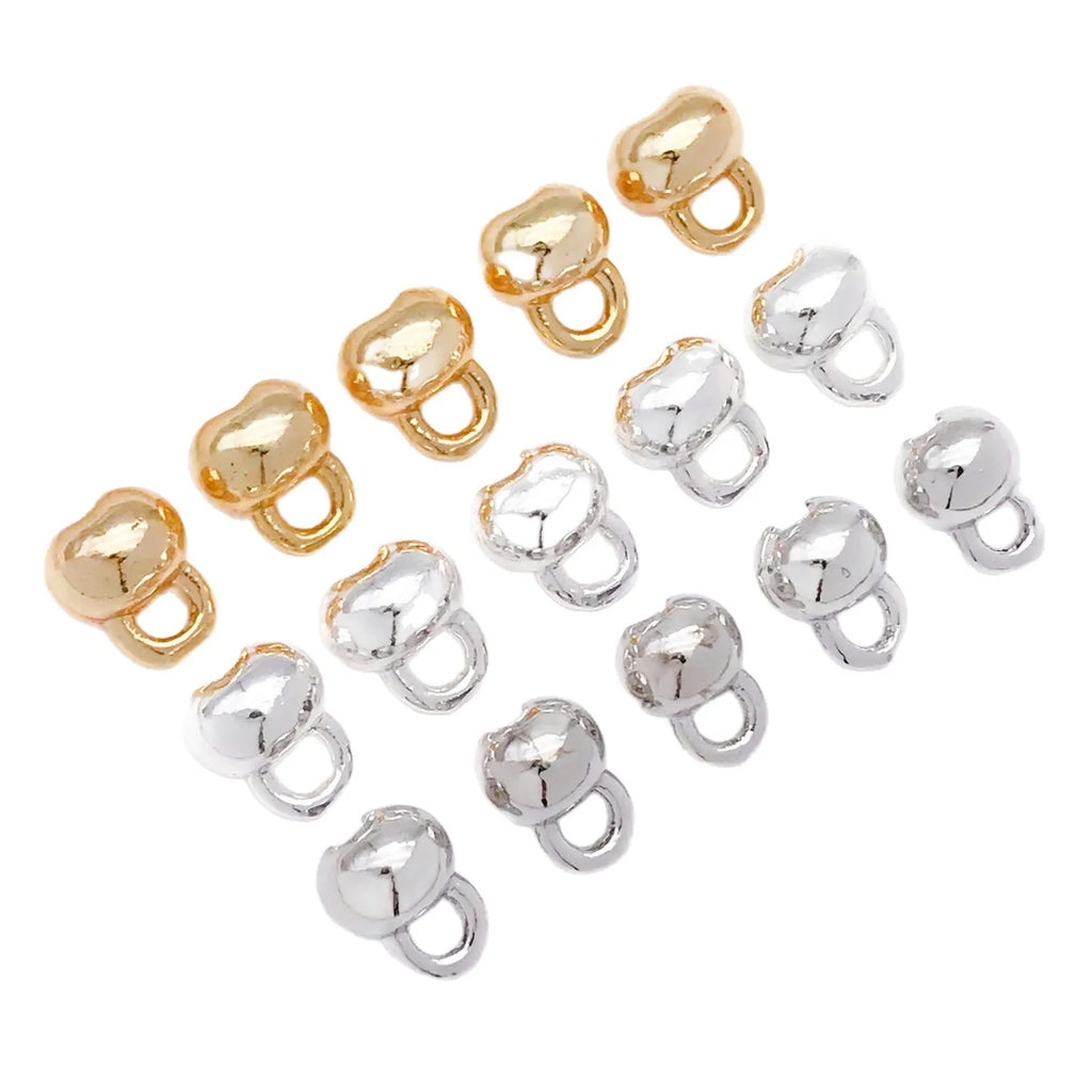 Copper Smooth Pepper Shape Crimp End Caps with Loop for DIY Bracelets Necklaces