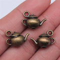 18x13x10mm 3.4g Multicolor Zinc Alloy 3D Teapot Charm Pendant for DIY Bracelet Necklace Making