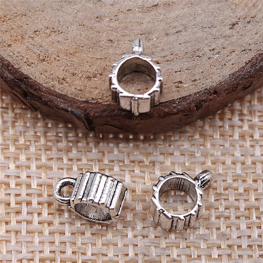 9x5mm 0.4g Antique Silver Zinc Alloy Pendant Bail Connectors for DIY Necklace Jewelry Making