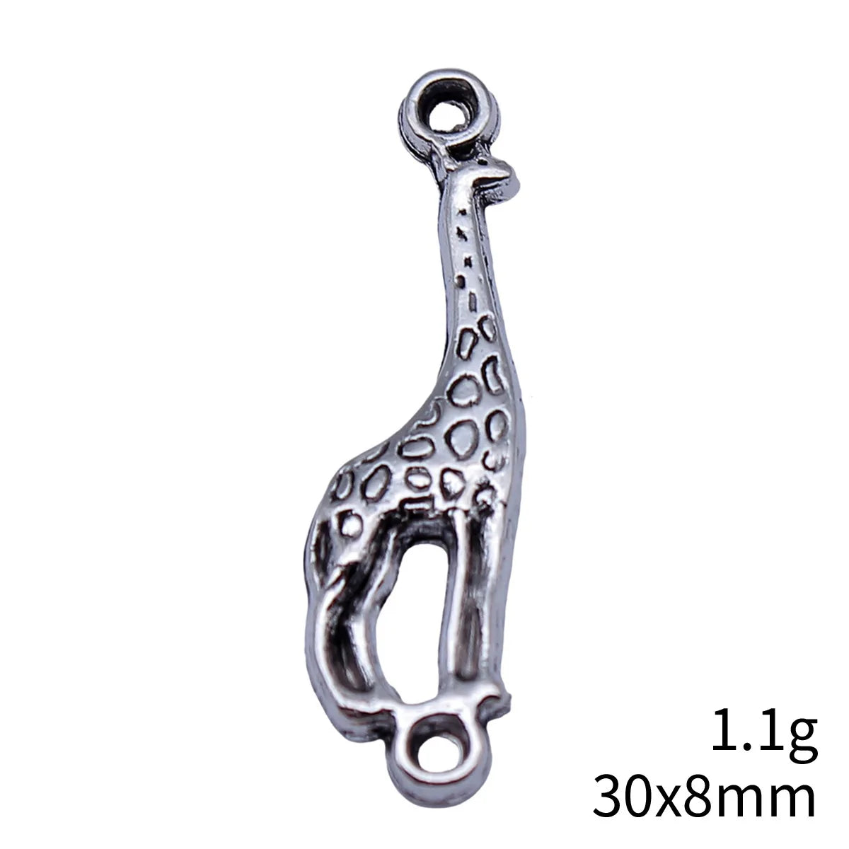 30x8mm 1.1g Antique Silver Tone Zinc Alloy Giraffe Connector Charm for DIY Bracelet Jewelry Making
