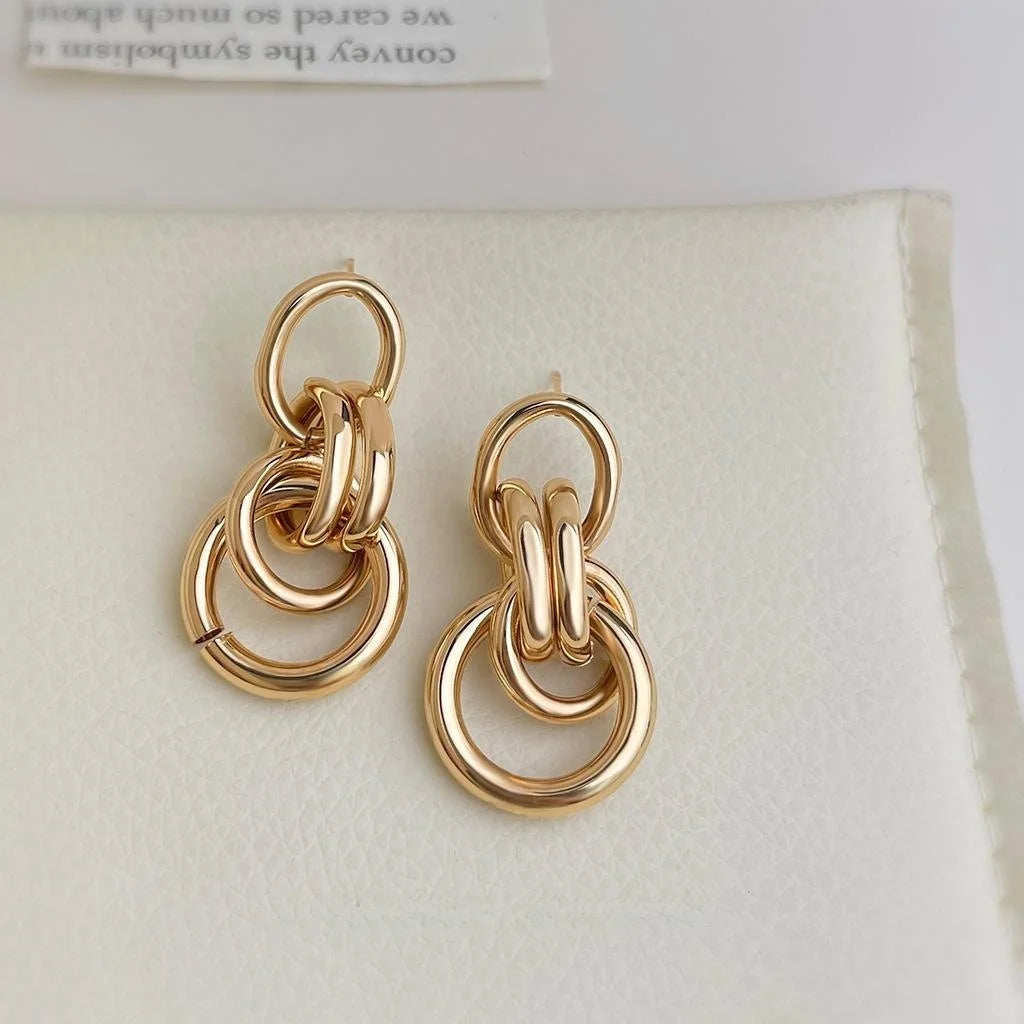 Fashion Alloy Geometric Rope Knot Long Tassel Drop Earrings For Women