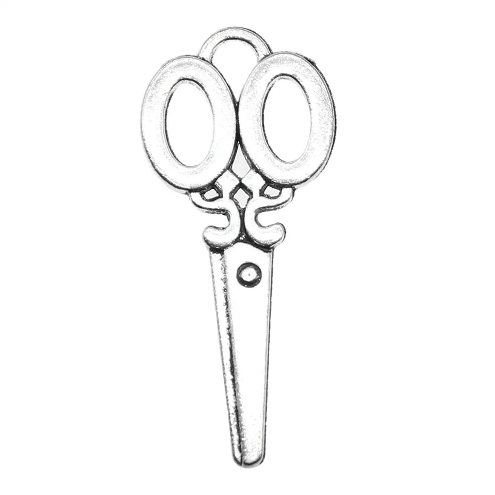 34x15mm 1.6g Multicolor Zinc Alloy Scissors Charm Pendant for DIY Sewing Theme Jewelry Making