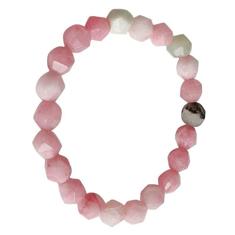 Handmade New Chinese Style Pumpkin Stone Bracelet With Geometric Ring Charm Cute Natural Stone Jewelry