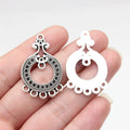 36x22mm 2.3g Antique Silver Zinc Alloy Rhinestone Setting Earring Connector Charm for DIY Jewelry