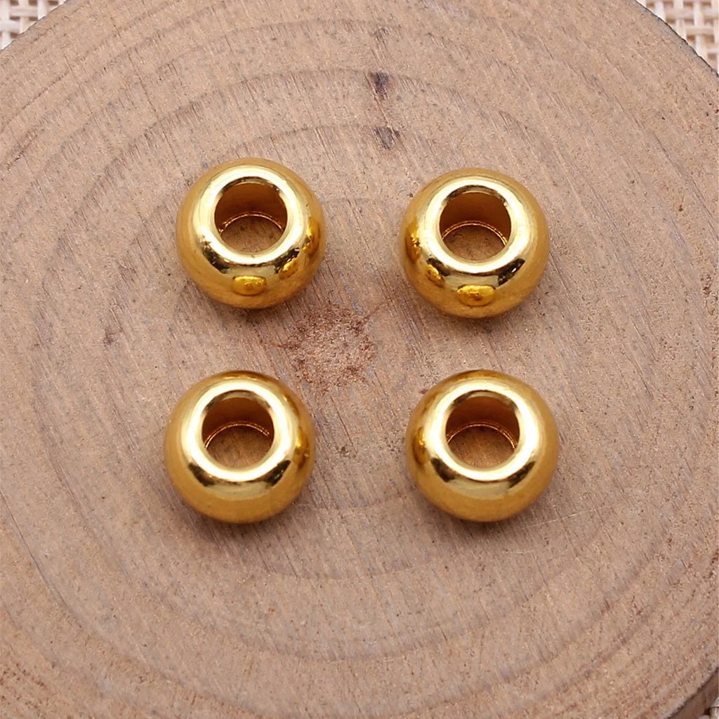 9.9x9.9x7.3mm 1.9g Multicolor Zinc Alloy Smooth Round Spacer Beads for DIY Necklace Bracelet Making
