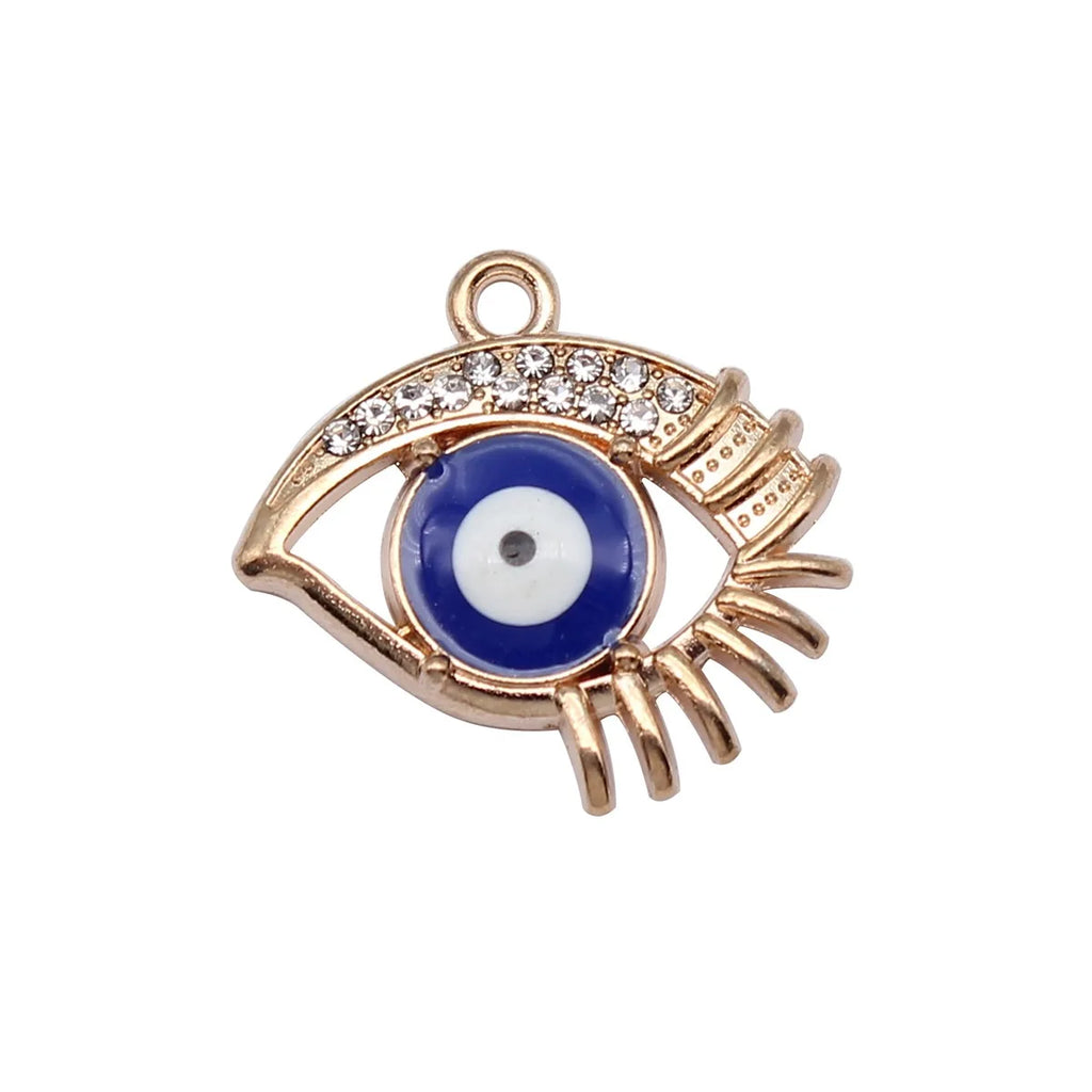 22x21mm 1.8g KC Gold Zinc Alloy Evil Eye Charm Pendant for DIY Necklace Bracelet Jewelry Making