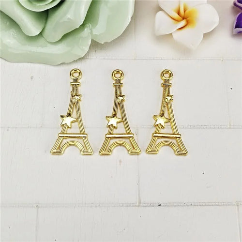 Iron Eiffel Tower Charm Pendant for DIY Necklace Bracelet Jewelry Making — 29×13mm