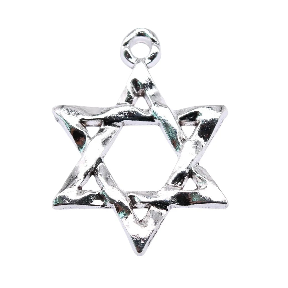45x38mm 6.6g Multicolor zinc alloy Six-Point Star charm pendant for DIY necklace jewelry making