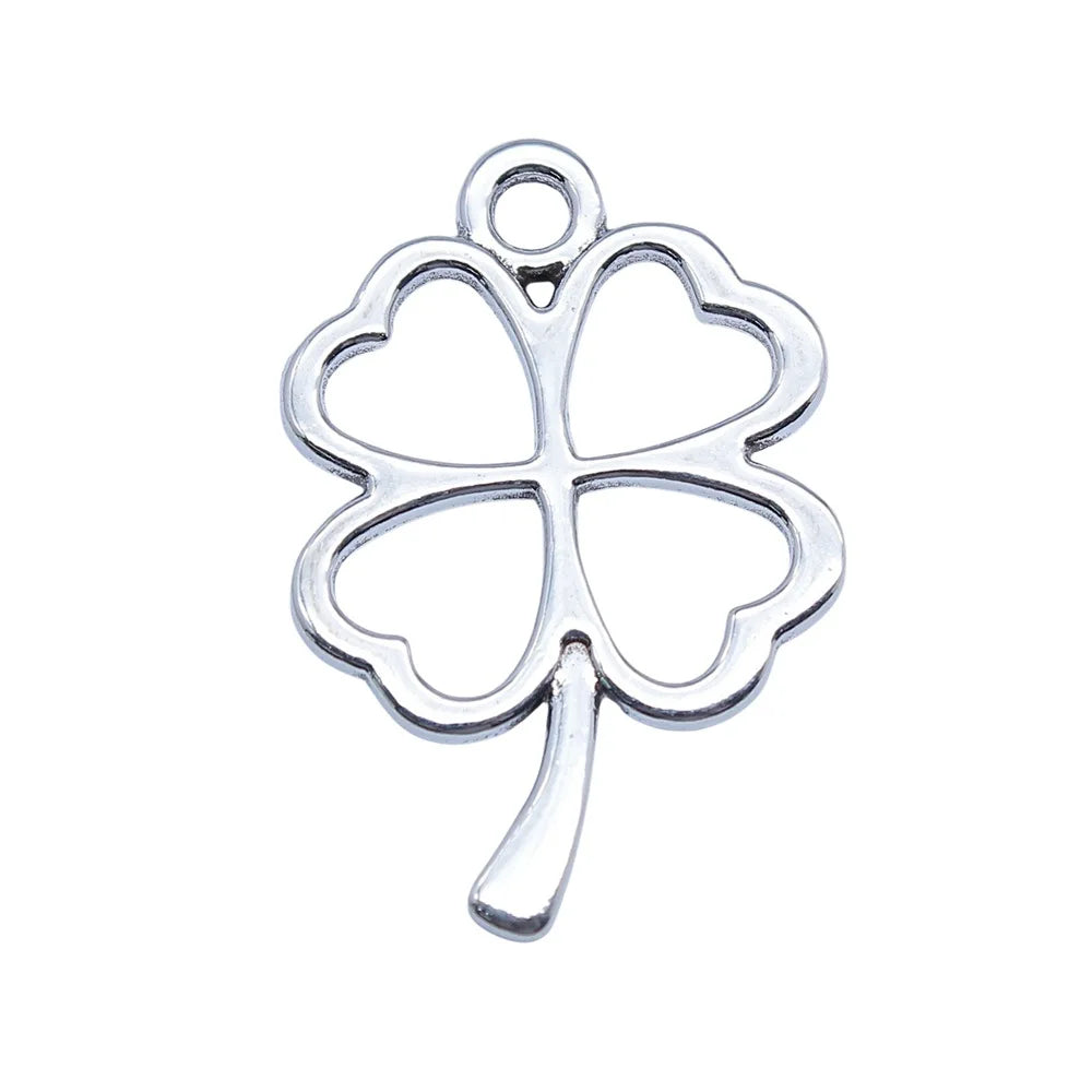 21x31mm 2.3g Multicolor Zinc Alloy Four Leaf Clover charm pendant for DIY necklace bracelet making