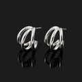 Elegant Gold Alloy Spiral Hoop Stud & Clip On No Piercing Minimalist Metal C-Shaped Ear Cuff Earrings