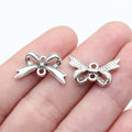 20x12mm 1.05g Antique Silver Zinc Alloy Bowknot Butterfly Connector Charm for DIY Bracelet Earrings Jewelry