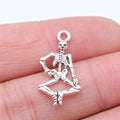 25x13mm 1.15g Antique Silver Zinc Alloy Skull Charm Pendant for Punk Necklace Bracelet Making