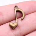 25x16mm 1.6g Multicolor Zinc Alloy Musical Note Charm Pendant for Music Bracelet Necklace Making