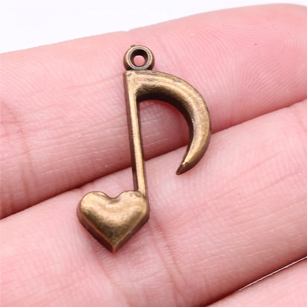 25x16mm 1.6g Multicolor Zinc Alloy Musical Note Charm Pendant for Music Bracelet Necklace Making