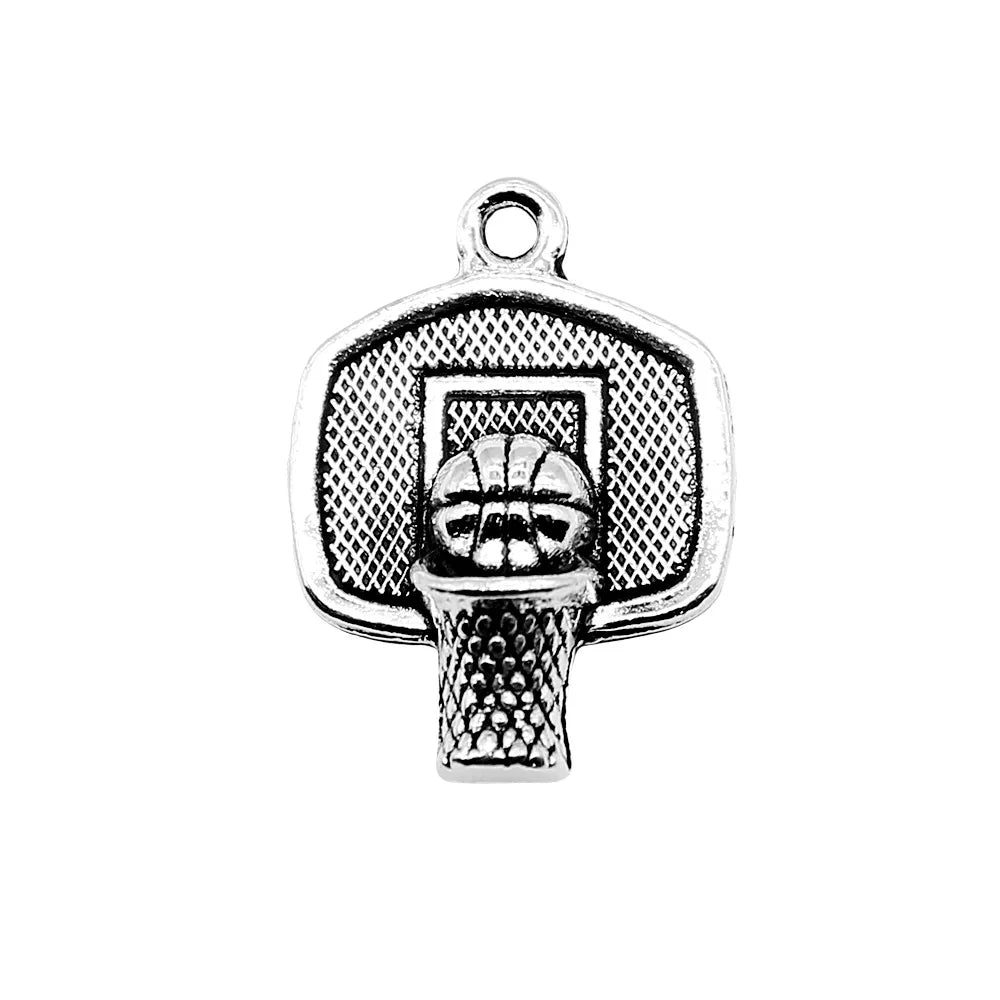20x15mm 1.5g Multicolor Zinc Alloy Basketball Hoop Charm Pendant for DIY Bracelet Necklace Jewelry