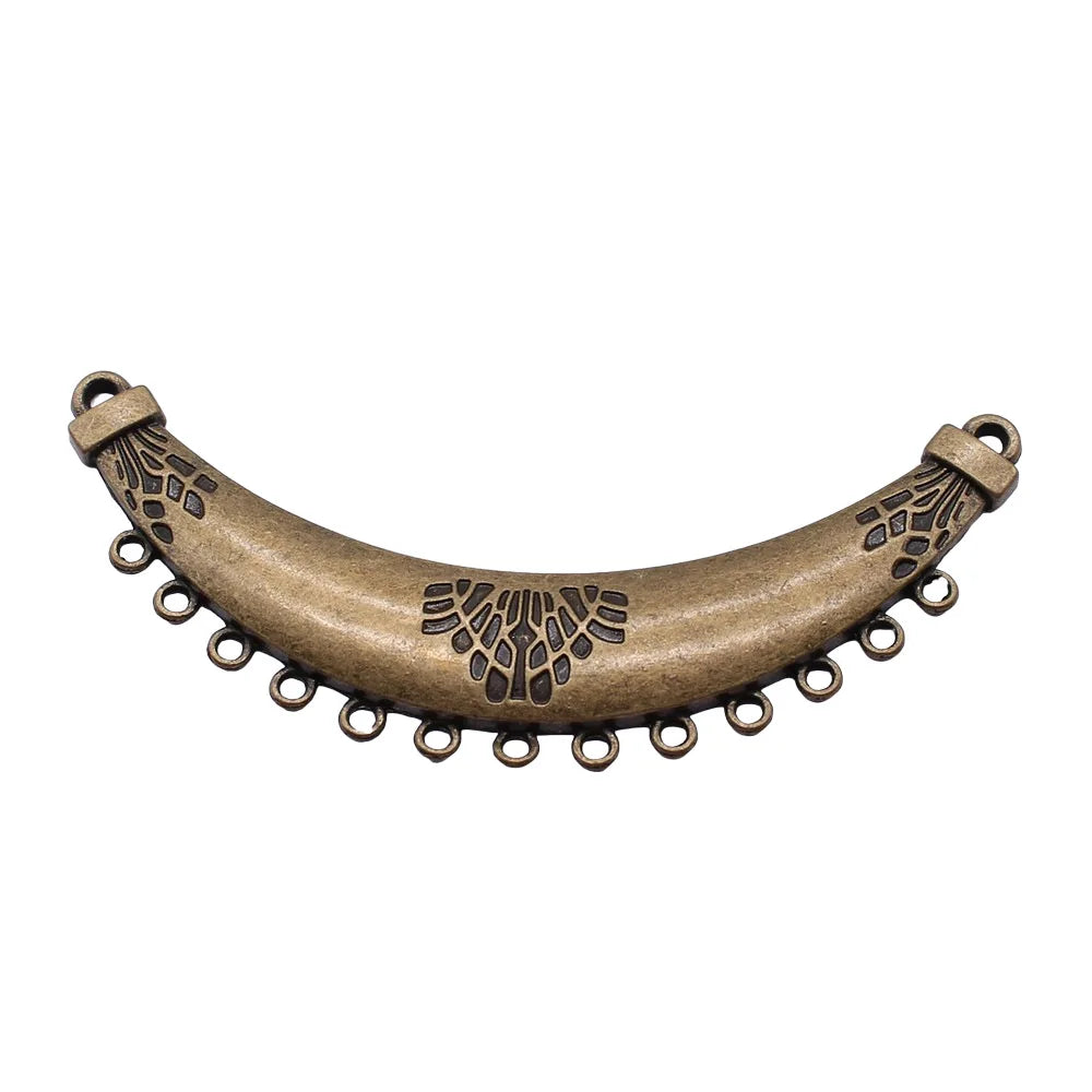 95mm 15.8g Multicolor Zinc Alloy Curved Necklace Connector Charm for DIY Jewelry Making