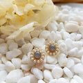 14K Gold Plated Alloy Pearl Heart Stud Earrings French Simple Romantic Style for Women