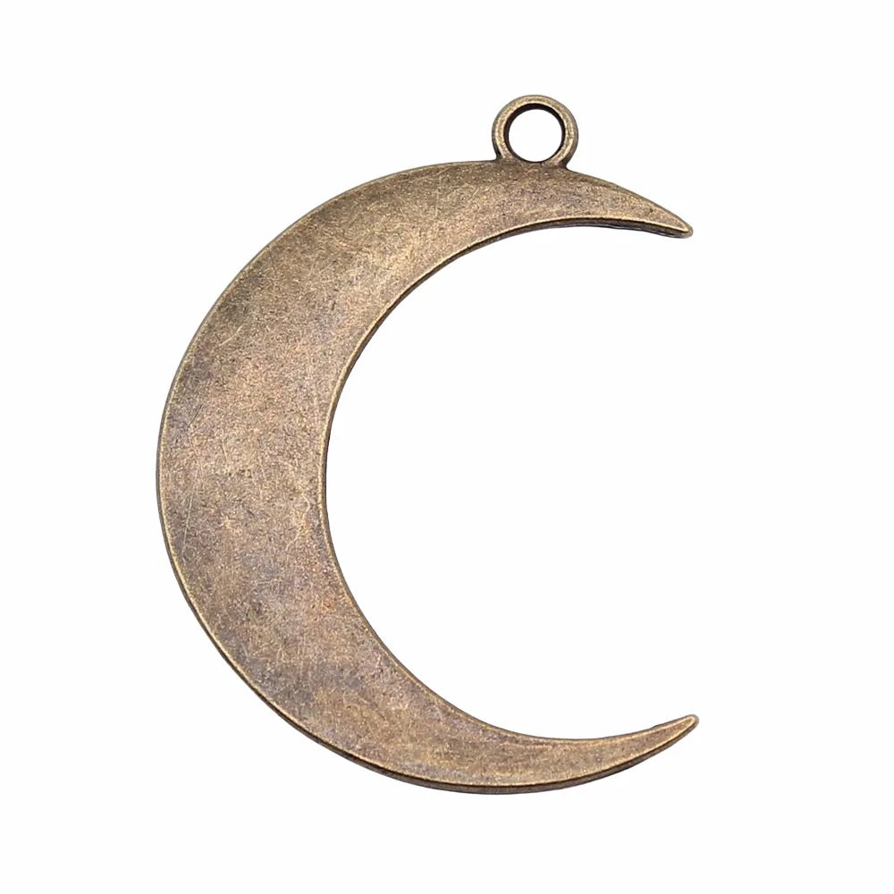 32x43mm 4.4g Multicolor Zinc Alloy Moon Charm Pendant for DIY Necklace Bracelet Jewelry Making