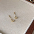 Matte Sand Finish Copper 14K Plated Round Bean Stud Earrings
