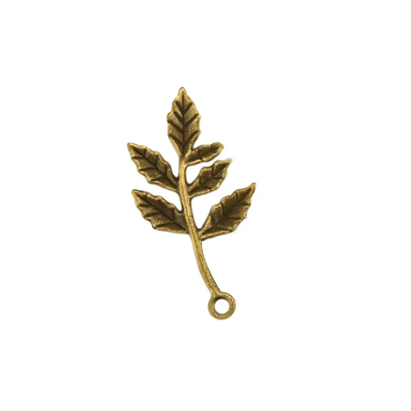 30x10MM Zinc Alloy Leaf Branch Charm Pendant for DIY Necklace Bracelet Jewelry Making