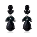 Luxury Vintage Gold Tone Alloy Champagne Crystal Teardrop Dangle Earrings For Bridal Wedding Party Gift