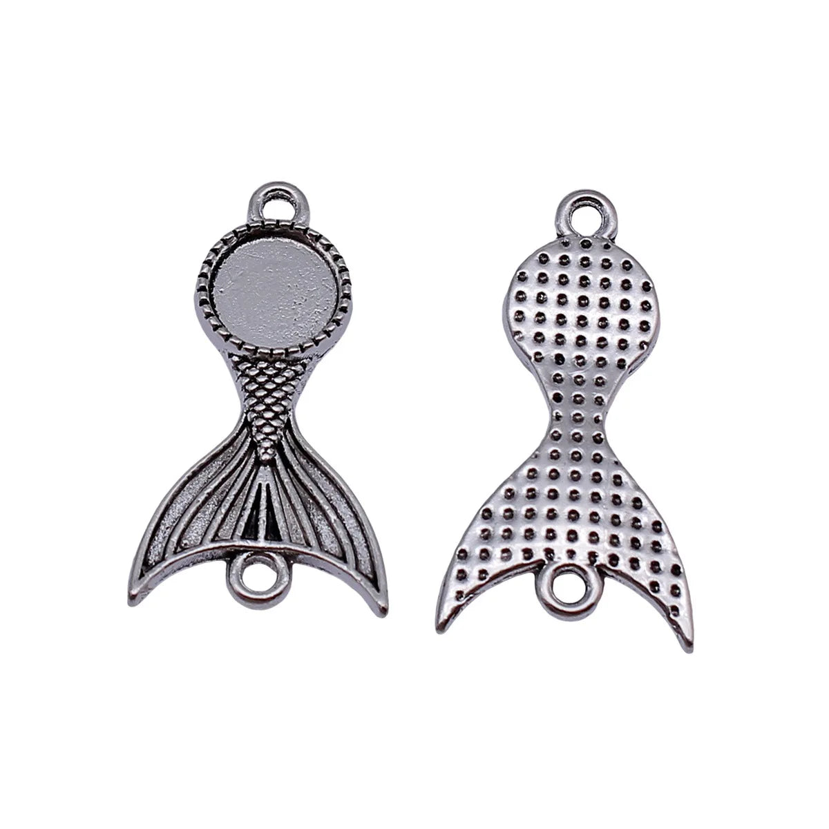 31x17mm 2.6g Antique Silver Zinc Alloy Mermaid Tail Connector Charm for DIY Bracelet Necklace Making