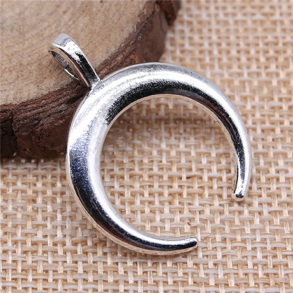 33x26mm 3g Multicolor Zinc Alloy Horn Crescent Charm Pendant for DIY Necklace Bracelet Making
