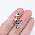 28x16mm 1g Antique Silver Zinc Alloy Rocket Charm Pendant for DIY Necklace Bracelet Jewelry Making