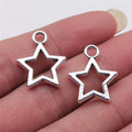 18x21mm 1.4g Multicolor Zinc Alloy Hollow Star Charm Pendant for DIY Necklace Bracelet Jewelry Making