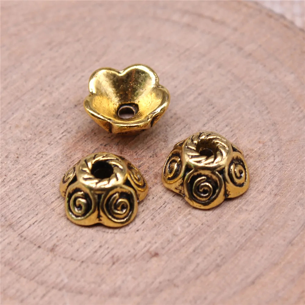 10x10x5mm 1.2g Multi Color Zinc Alloy Flower Bead Caps Spacer Findings for DIY Bracelet Necklace Making
