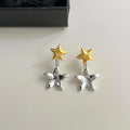 Two Way 14K Plated Copper Star Liquid Geometric Designer Drop Earrings