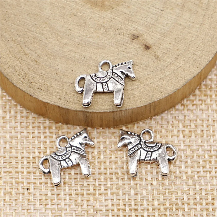 12x14mm 0.8g Antique Silver Zinc Alloy Horse Charm Pendant for DIY Necklace Bracelet Jewelry Making