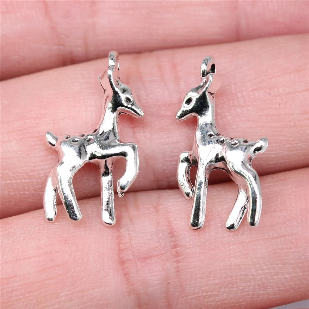 22x12mm 1.6g Antique Silver Zinc Alloy Deer Charm Pendant for DIY Necklace Bracelet Jewelry Making