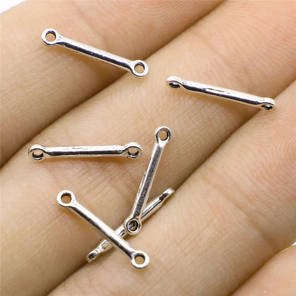 2x15mm 0.2g Multicolor Zinc Alloy Slim Bar Connector Charm for DIY Bracelet Necklace Jewelry Making