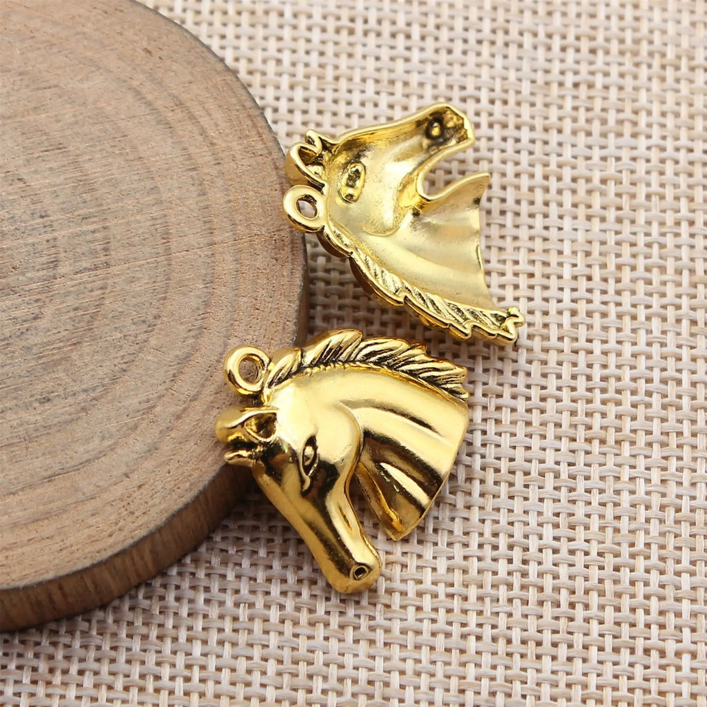 25x23mm 2.4g Multi Color Zinc Alloy Horse Head Charm Pendant for DIY Necklace Bracelet Making