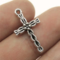 24x13mm 1.1g Antique Silver Zinc Alloy Cross Charm Pendant for DIY Necklace Bracelet Jewelry Making