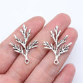 34x23mm 1.6g Multicolor Zinc Alloy Cypress Leaf Charm Pendant for DIY Necklace and Bracelet Making