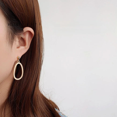 14K Gold Plated Natural Shell Heart Drop Earrings, Korean Handmade Asymmetric AB Casual Jewelry